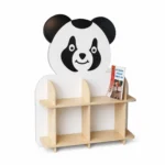 Çocuk kitaplık sevimli panda figürlü.
