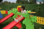 Plastik Oyun Parkı Salıncaklı Kaydıraklı Set