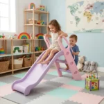 Plastik Pembe Çocuk Kaydırak
